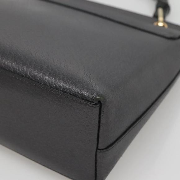 GUCCI Bamboo Hand Bag Leather Gold Charcoal gray 001 3444 1887 Auth 138139 - Picture 15 of 16